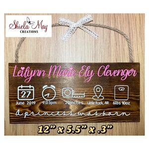 Personalized Baby Announcement Wood Sign
